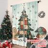 2pcs 2D Flat Printing Merry Christmas Party Curtains Christmas Trees7 100% Polyester Without Electricity Party Decorations Use