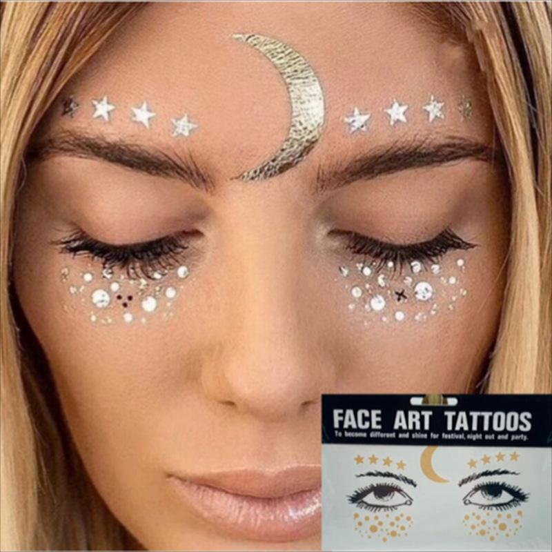 Wasserdicht Gesicht Stirn Augen Make-Up Tattoo Aufkleber Nachtclub Maskerade Party Bronzing Lidschatten Gesicht Paste Persönlichkeit Sommersprossen