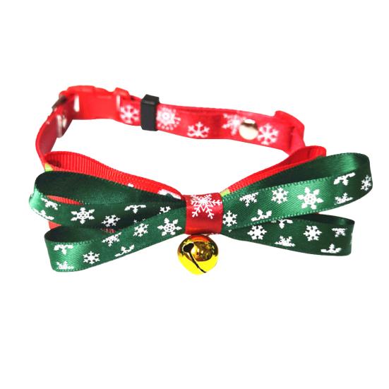 Christmas Cat Dog Collar Bow Tie Gift Adjustable Bell Neck Strap Pet Supplies