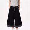 JYL Women's Wide-Leg Jeans American High-Street Summer New Washed High-Waist Denim
