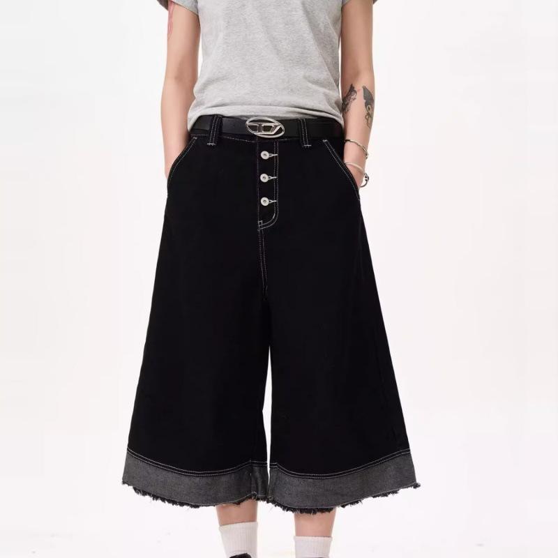 Джинсы JYL женские широкие американский стиль высокая талия летние новые стираные джинсовые S амарантовый