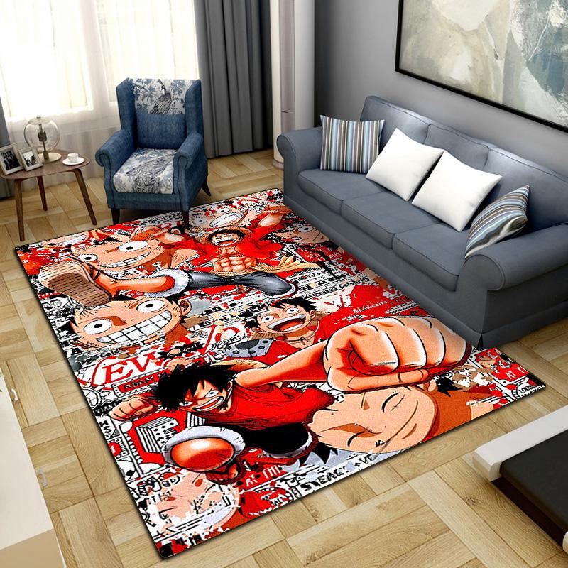 One Piece Anime Washable Non-Slip Rug Carpet Larget Floor Mat Bedroom Home Decor LXR163
