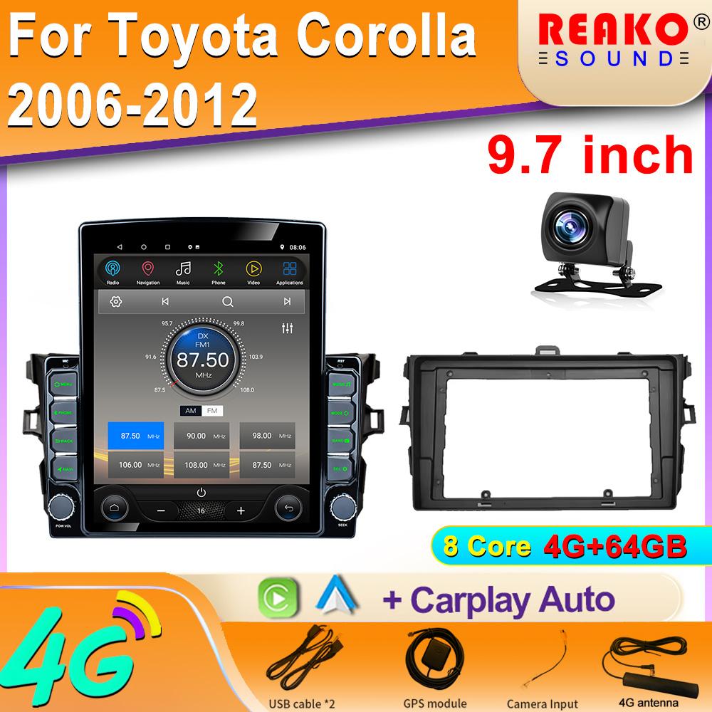 9.7" Vertical Style Tesla Screen Android 12.0 Car Radio For Toyota Corolla 2006 2007 2013 GPS Navigation Multimedia Player 2din