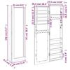 VidaXL Wall-Mounted Jewelry Cabinet with Mirror White 30x8.5x106 Cm 353214