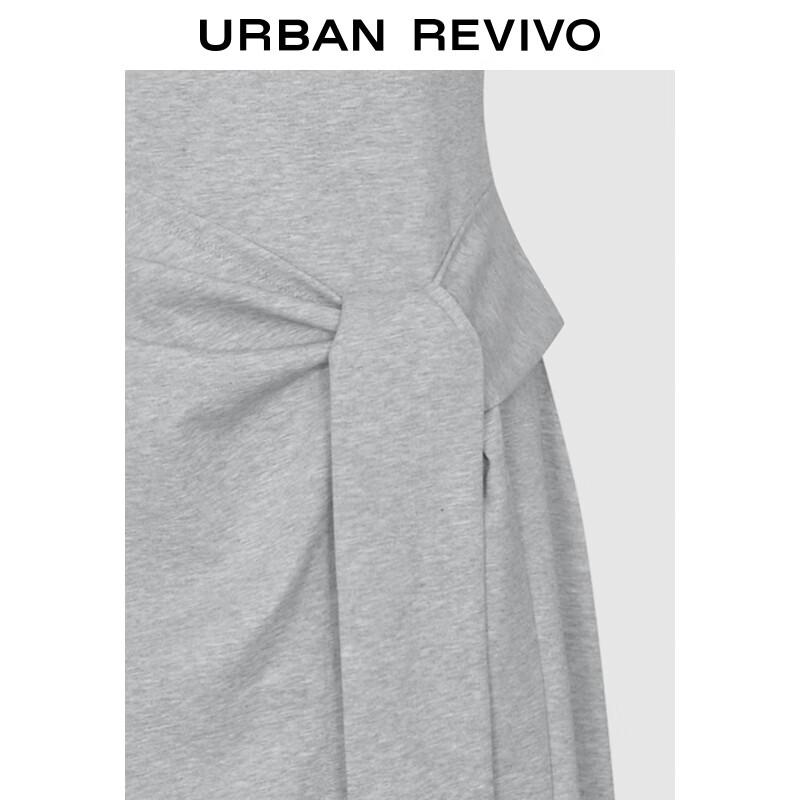 UR 2025 Autumn Women's Casual Belted Round Neck Dress