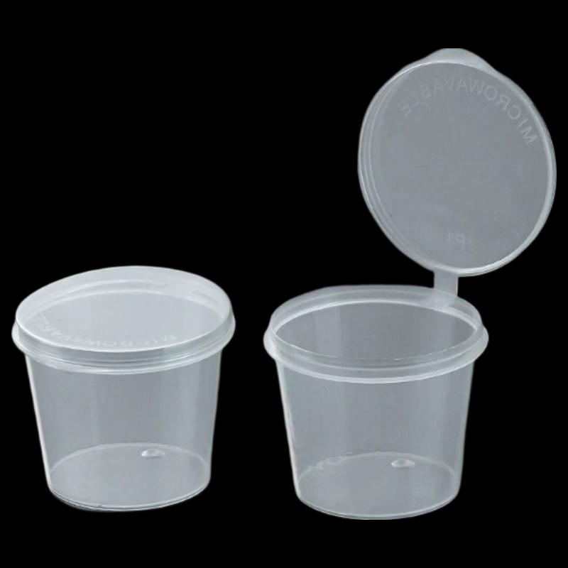 

Disposable PP Sauce Cup with Integrated Lid
