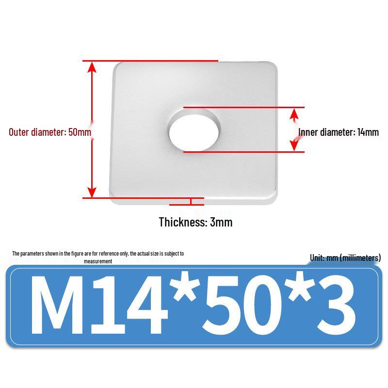 304 Stainless Steel Thickened Square Flat Washers M4-M24