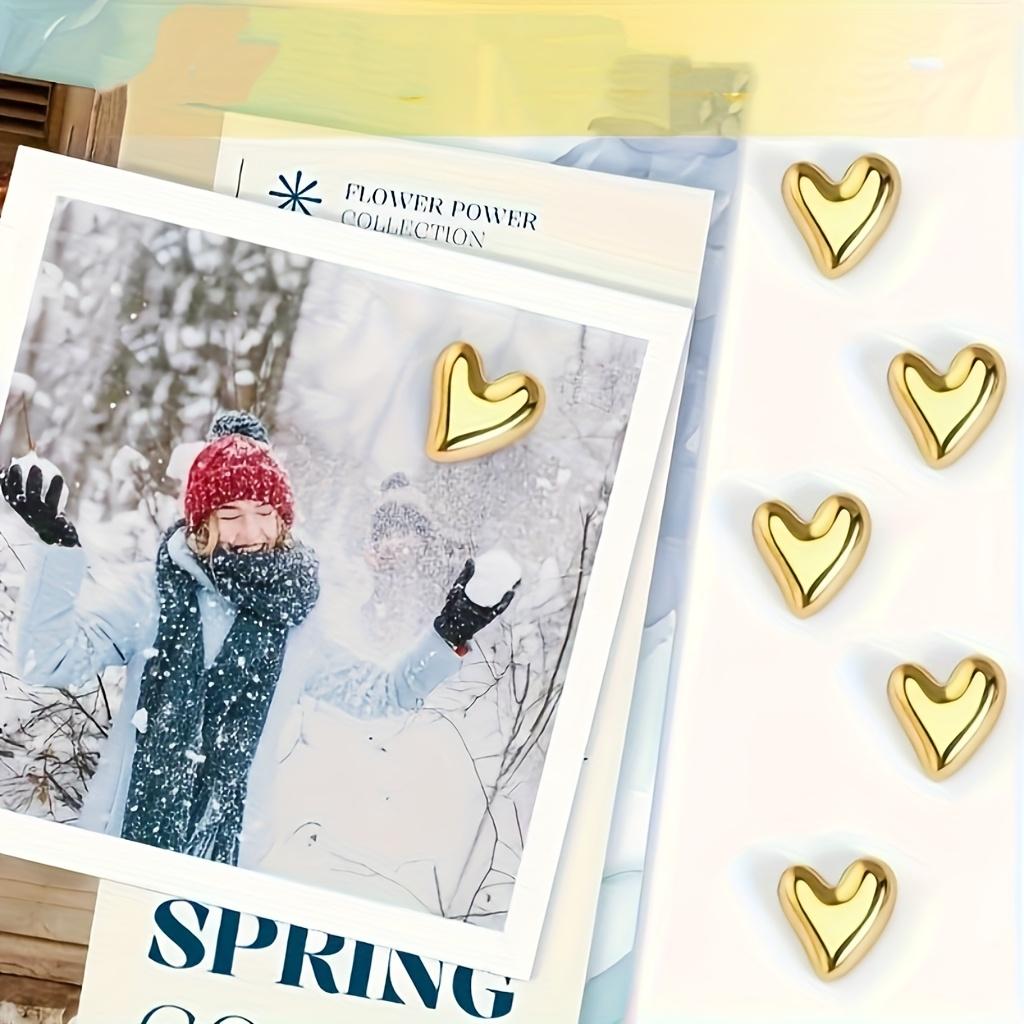 8pcs Pack Heart Shaped Refrigerator Magnets Suitable, Resin Magnetics - Decorative Fridge Magnets for Fridge, Whiteboard, Dishwasher, Ideal