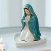 Elegante Rosenkranzhalter-Statue für Unsere Liebe Frau Harz Schmuckaufbewahrungsschale Schreibtisch Religiöse Verzierung Heimdeko Geschenk