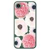 For iPhone 16e Case White and Pink Flower Pattern Printing Straight Edge TPU Phone Back Cover