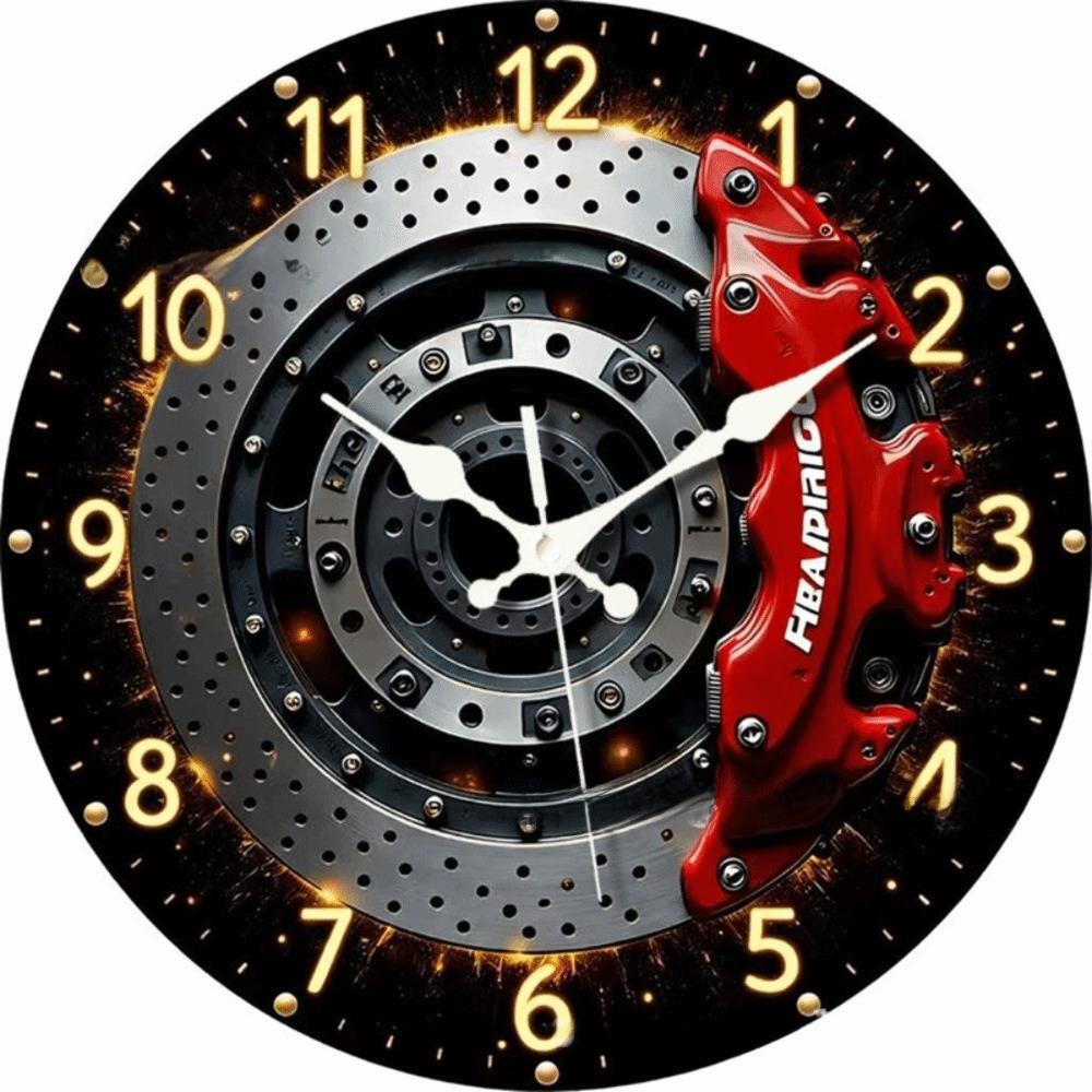 Silent 2D Flat Wall Clock Motorcycle Style Quartz Wall Clock Study Room