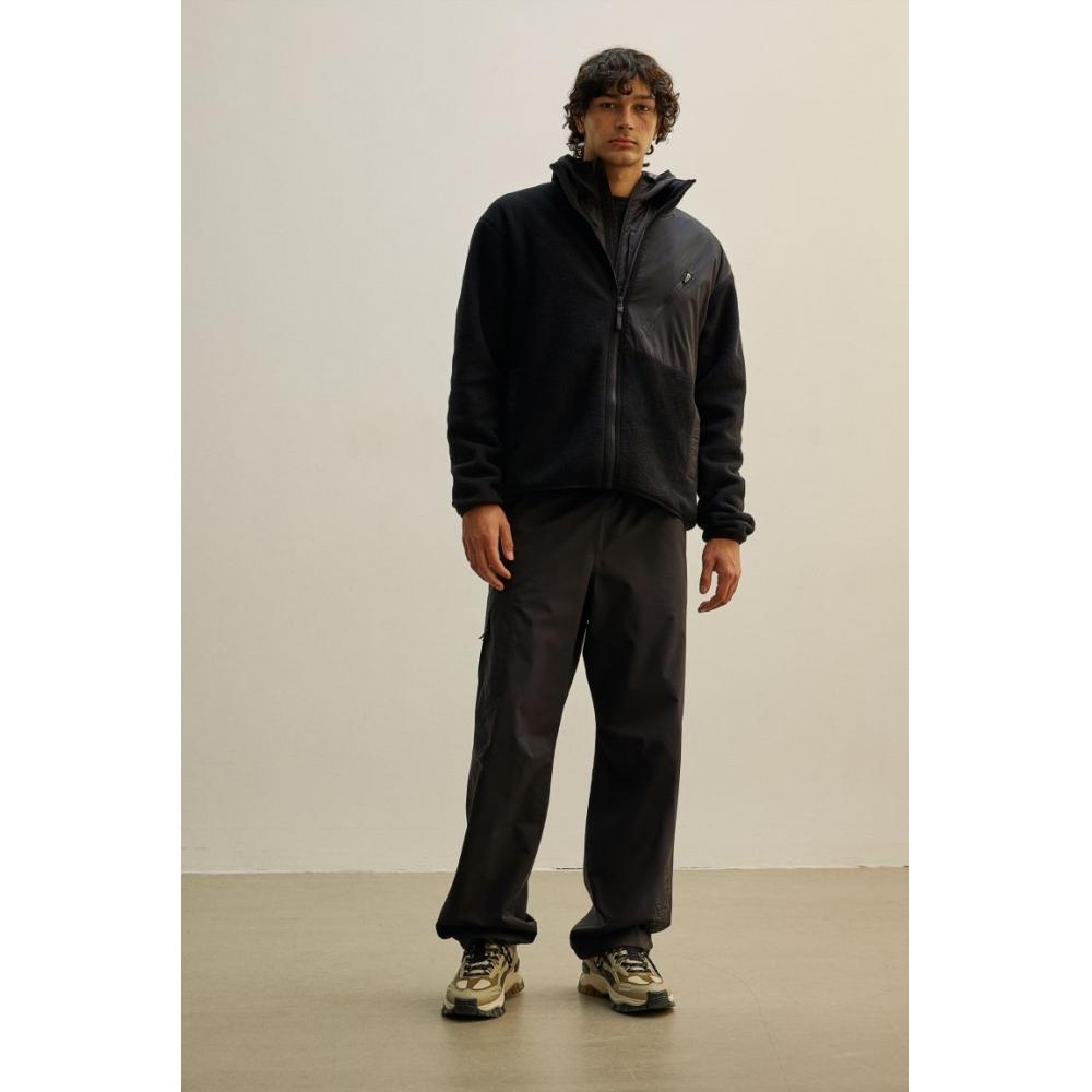 H M Mid Layer Teddy Jacket Black