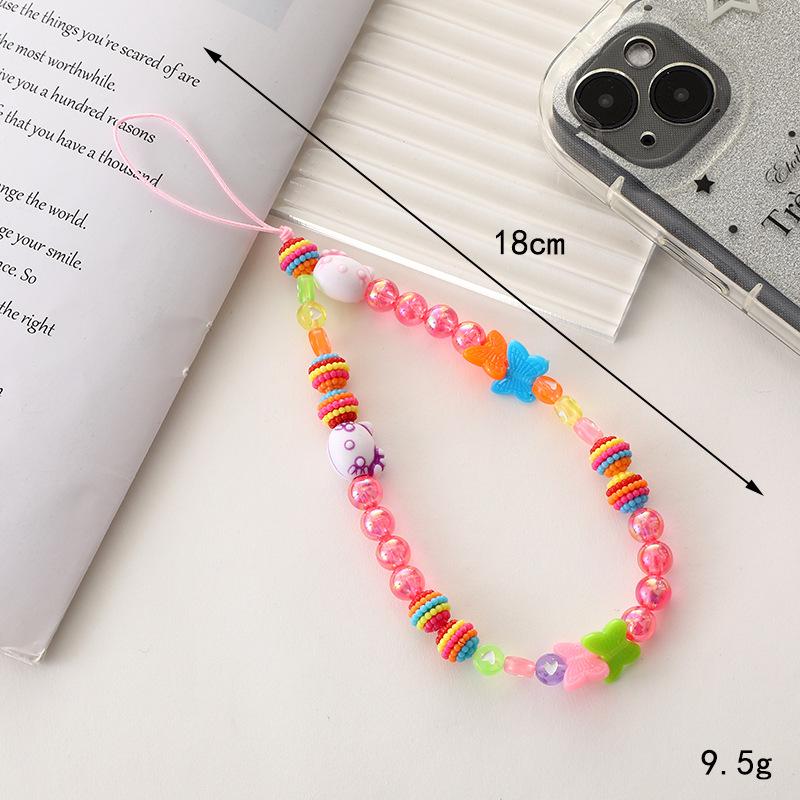 Stylish Pearl Bow Mobile Phone Lanyard with CCD Camera Pendant