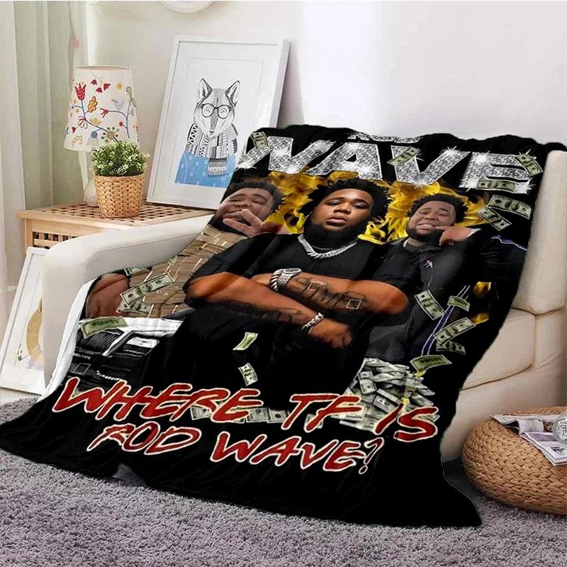 HD Rod Wave D Print Rapper Star Soft Plush Throw Blanket for Living Room Bedroom Picnic Bed Sofa Cover Cozy Flannel