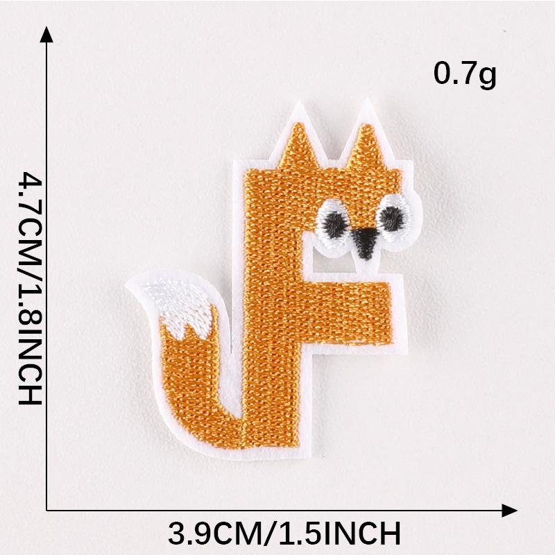 Duoku Embroidery Stickers 26 English Letters Pinyin Animal Adhesive Patch Stickers Clothing Accessories Hand Account Diy Cloth Stickers