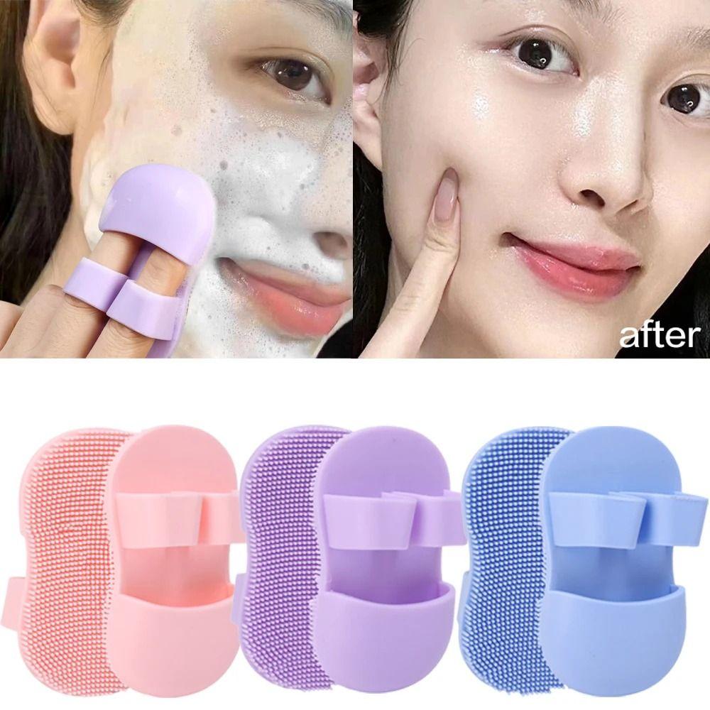 Mini Facial Cleansing Brush Soft Silicone Face Exfoliator Brush Multi-functional Deep Cleaning Face Scrubber Skin Care Tool