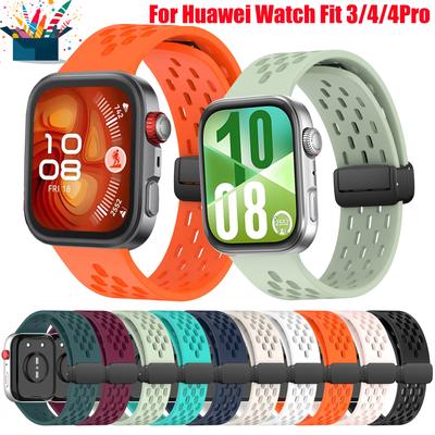 Silikon Armband für Huawei Watch Fit 3 Atmungsaktives Armband Armband Correa für Huawei Fit4 Pro Armband