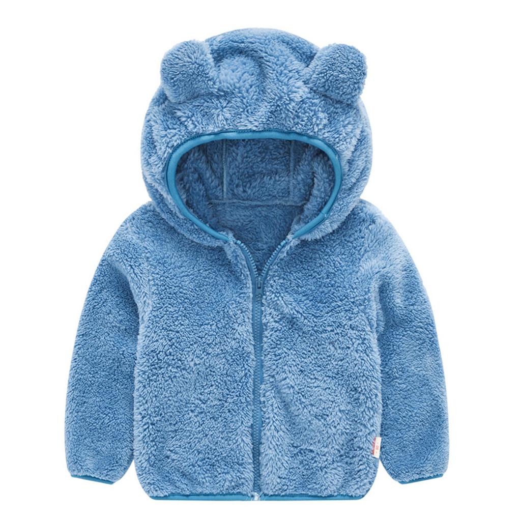 Chlidren Boys Girl Winter Coats Jacket Kids ZipThick Ears Snow Hoodie Clothes
