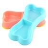 Pet Double Bowl, Dog Bowl, Dog Basin Plastic Pet Bowl Dog Bone Shape Dog Double Bowl, 2-in-1 Pet Food Bowl
