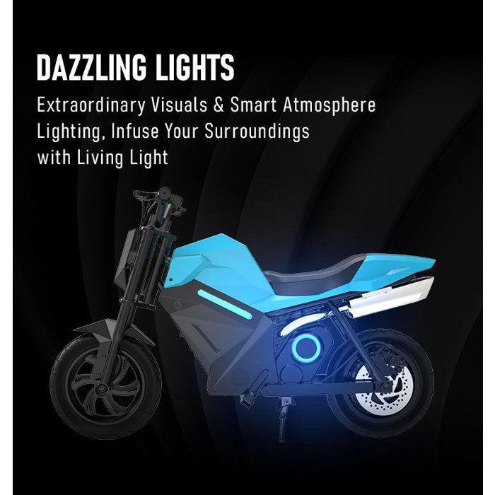 OVIVO ADV250 - Moto électrique pour enfants - 21,6 V 4 Ah - Autonomie maximale 14 km - 12,5 pouces - Bleu
