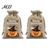 Small Storage for Candies 2Pcs Halloween Pumpkin Drawstring Bags Candy Treats, Retro Burlap Pattern Party Favors Trick or Treat Bags, Portable Goodie