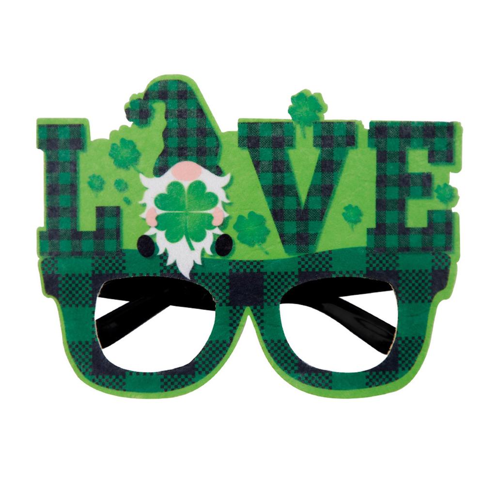 Patricks Day Glasses Shamrock Leprechaun Green Glasses Photo Props Decoration Adult Kids Costume Party Glasses