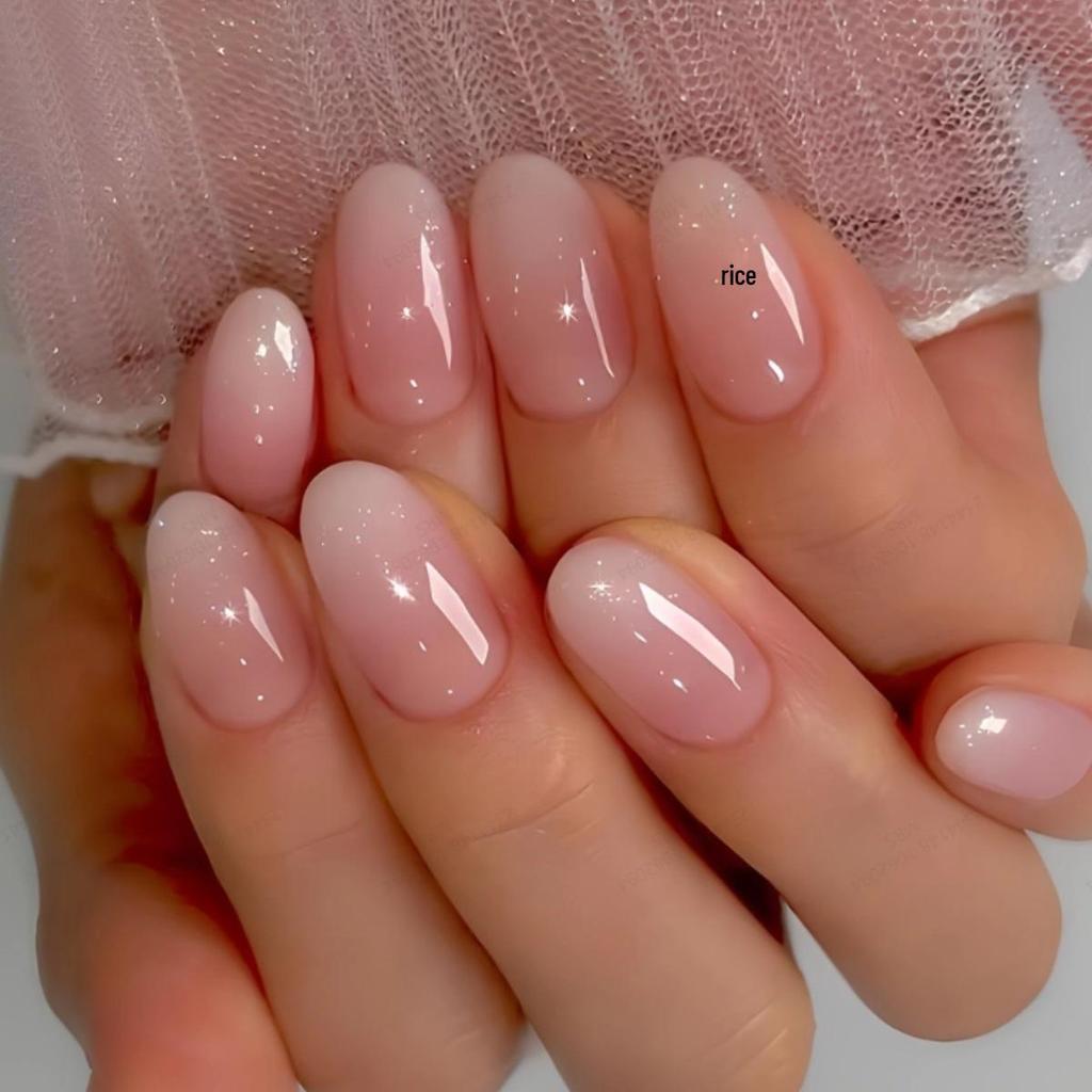 Gradient Pink Press-On Oval Nails - Removable, Wearable, and Chic
