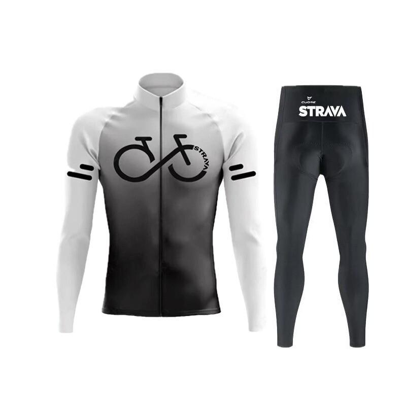 Unisex Cycling Jersey Set Long Sleeve Quick Dry Mountain Road Bike Apparel Sportswear