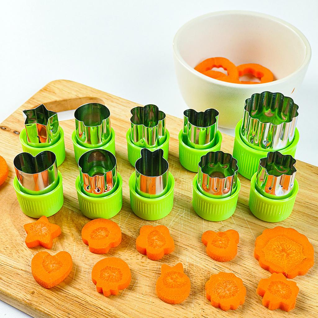 6/8/10/12 Pcs Vegetables Cutter Flower Animal Cartoon Shape Mold Fruit Cake Cookie Cutting Mold Kids Food Baking Styling Tools