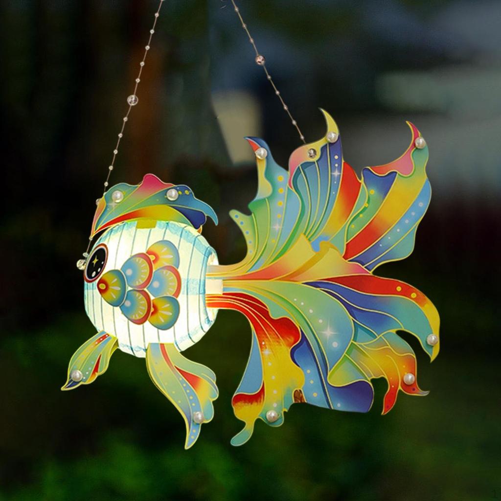 Chinese Traditional Lantern DIY Kit Paper Decorative Props Handmade Koi for Party
