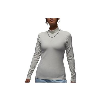 Pure Color Breathable High Collar Sports Long Sleeve T-Shirt Women Tops White FQ8061-133