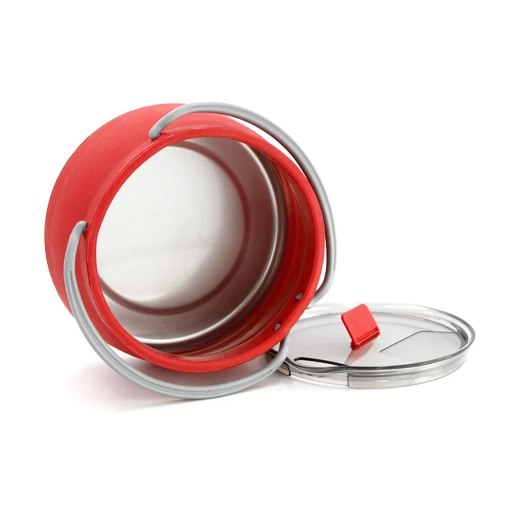 1L Outdoor Reise Camping Tragbarer Heiz-Kochtopf Leichter Silikon Faltkessel mit Griff Camping Essentials Kessel