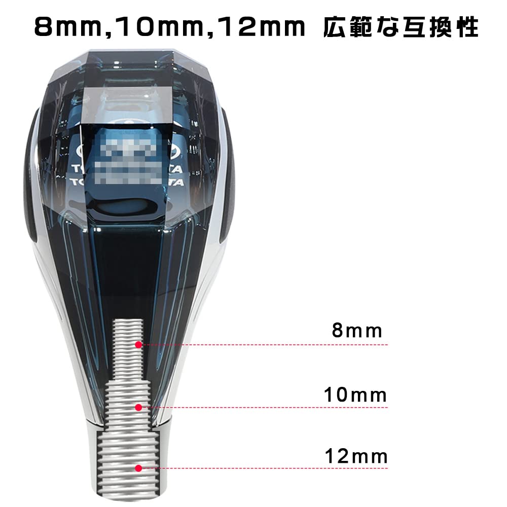 BOYOUS Toyota Car M8 M10 M12 Universal Crystal Shift Knob LED Illumination 7 Colors