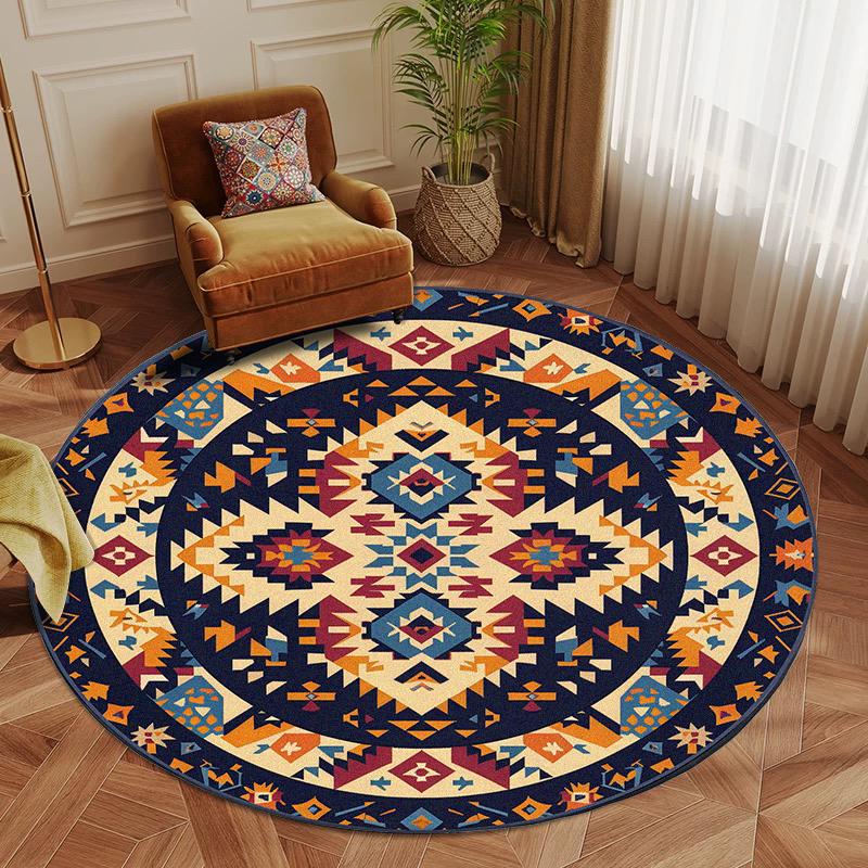 New Persian Round Carpet Living Room Bohemian Home Bedroom Resistant Dirt Rug Decor Bathroom Lounge Entrance Door Mat Non-slip
