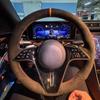 Car Steering Wheel Cover Suede Leather For Mercedes Benz Class GLC GLK ML SLK Vito W203 W222 W221 Steering Wheel Braiding Cover
