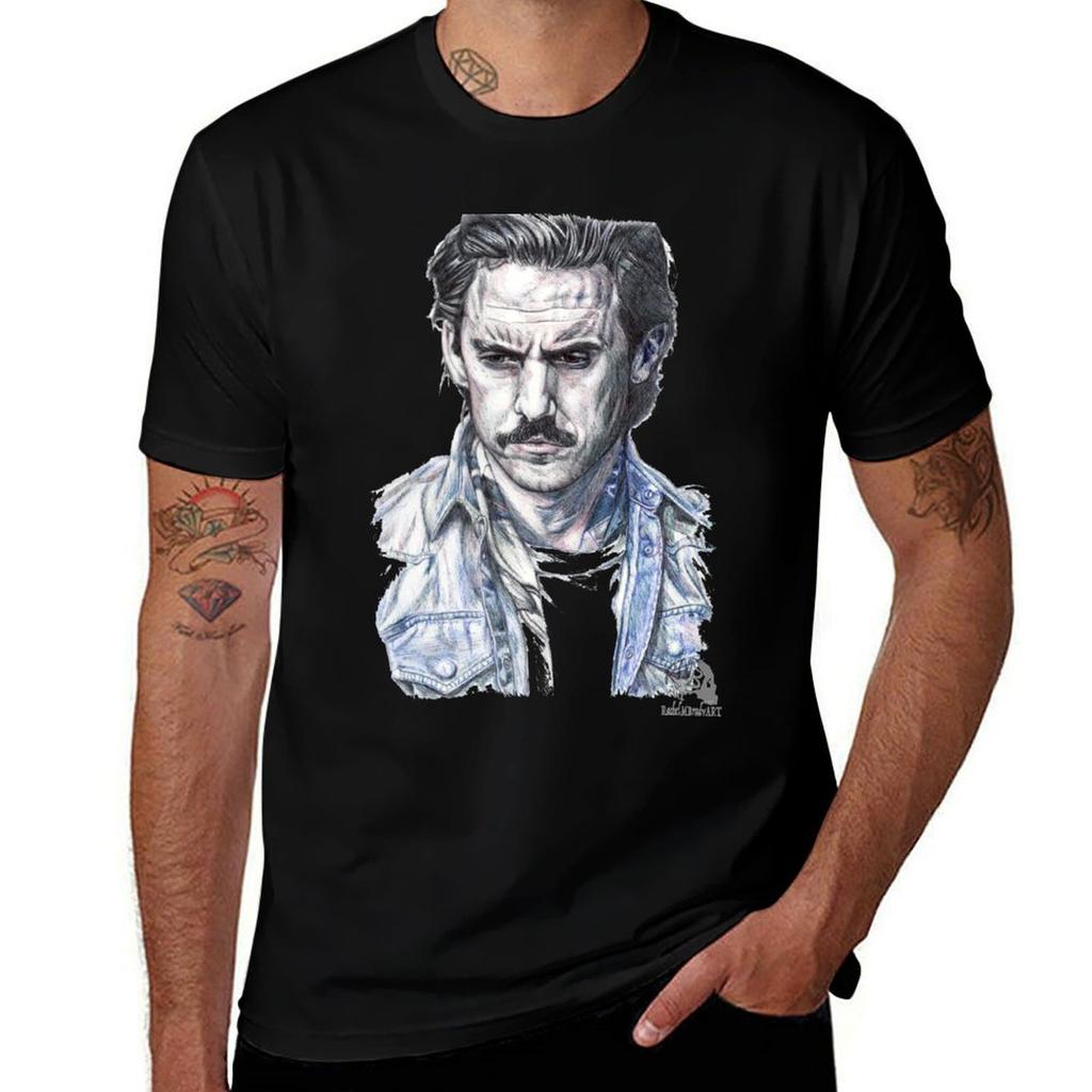 4 Color Pen Portrait of Milo TShirt Classic Print Short Sleeve Shirt