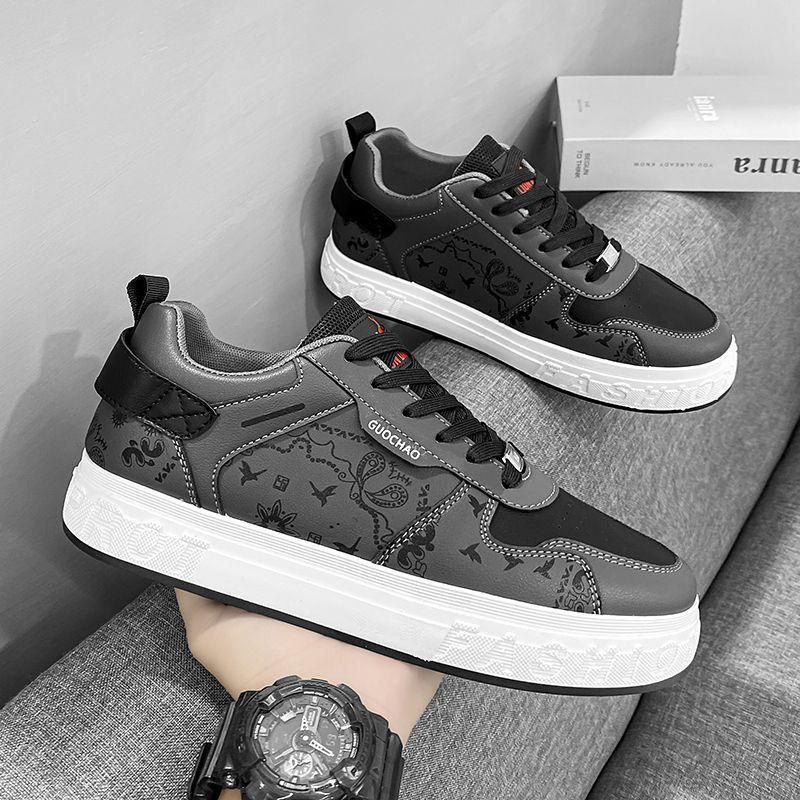 WTEMPO Značka Menšina Nekonfliktní Korejská Neformální Sportovní obuv Prodyšný trend Nízká pánská desková obuv Studenti mohou nosit ploché malé bílé boty