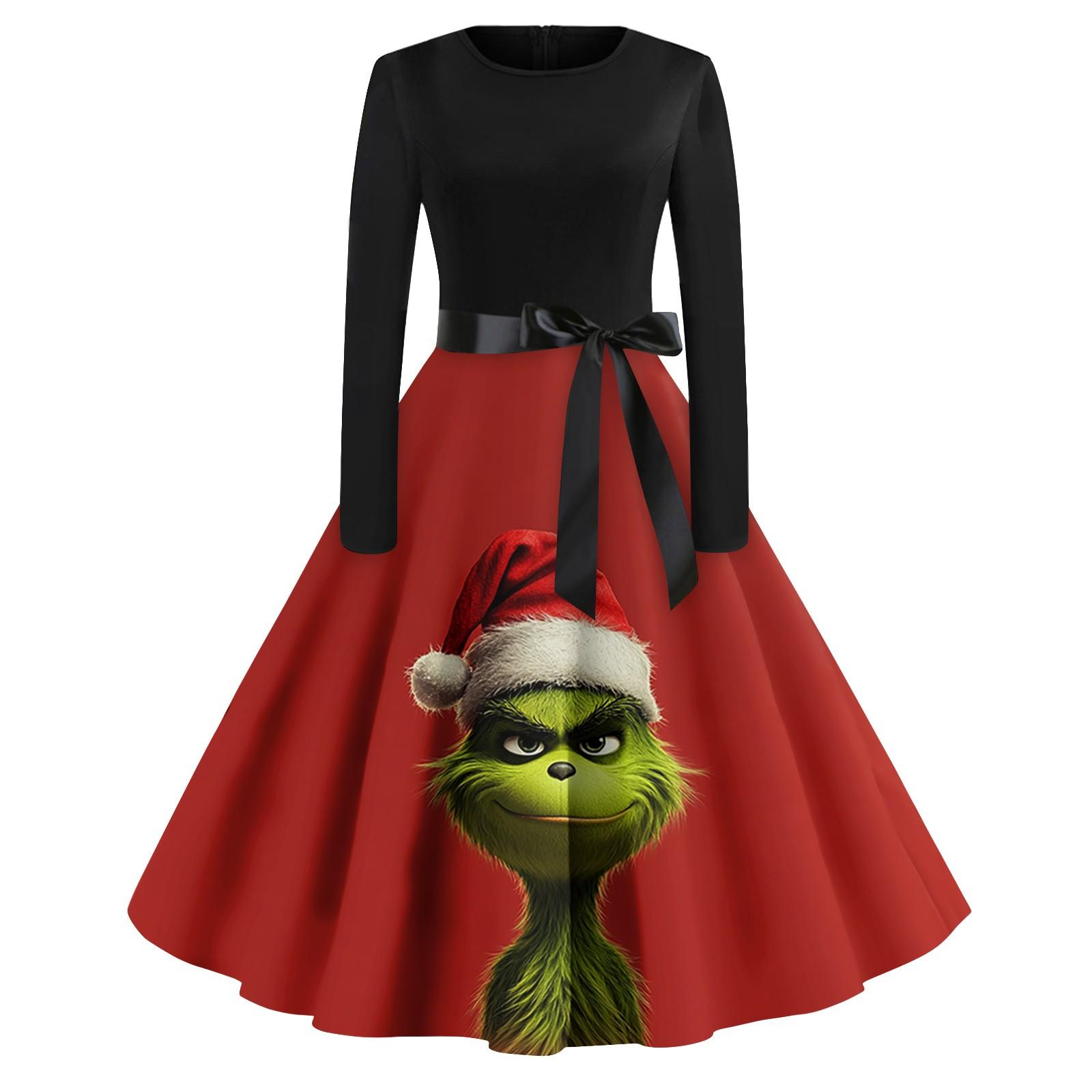 Женское повседневное модное платье с длинным рукавом и принтом — фото 10