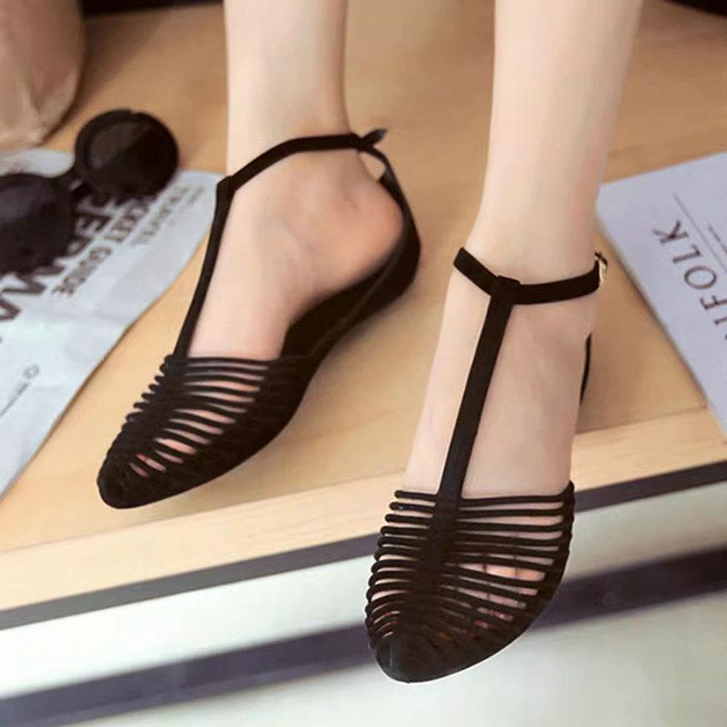 Fashion Flat Rain Shoes for Women 2025 New Toe Sandals Summer Anti Slip Flat Bottom Soft  Roman Vacation Beach Shoes Jelly Shoes