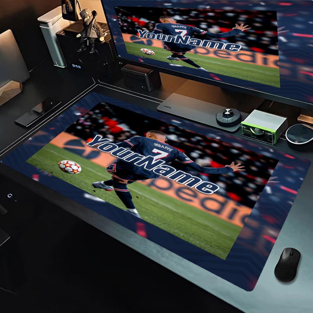 Mbappe Customize Text Mouse Pad Desk Mat Ultralong Desk Mat Nonslip Rubber Bottom Office Desk Accessory