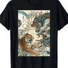 Unisex Japanischer Stil Tiger gegen Drachen T-Shirt Vintage Bequem Vielseitiges Oberteil Für Den Alltag Stylisch