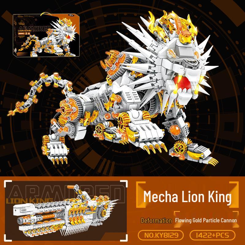 KaiZhi 2-in-1 Mecha Mechanical Lion King Ornament: Children s Educational Assembly Building Blocks Toy Gift. Color Box: 60*38*8 cm