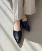 Flare heel pointed toe pumps/45301