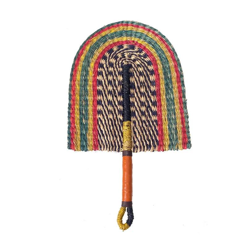 Seaweed woven Nordic hand-woven decoration home wall hanging living room porch background home wall fan pendant