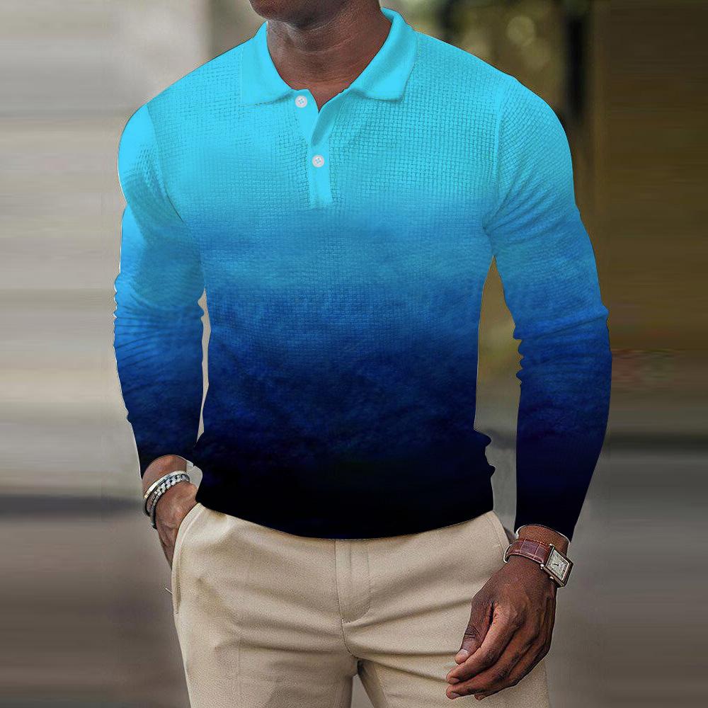 Stylish Long Sleeve Polo Shirt for Men, Casual Daily Essential