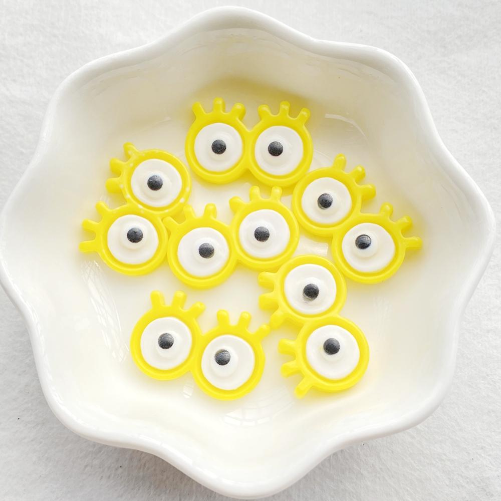 20pcs Colorful Kawaii Cartoon Animal Eyes Series Flat back Resin Scrapbooks Figurines DIY Decor Crafts