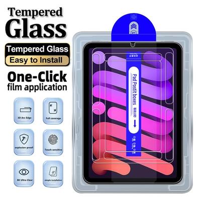 Tempered Glass For iPad Air 13 11 5 4 Pro 13 11  A16 11th 2025 12.9 10th 9th Mini 7 6 HD Screen Protector Film Easy Install Tool