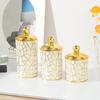 Luxury Jars Gold Jars Gold Airtight Acrylic Jars / Luxury Gold List Jars Food Storage Jars