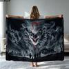 It Clown Print Flannel Blanket High Quality Warm Comfortable Cover for All Seasons Perfect for Gifts Home Decor