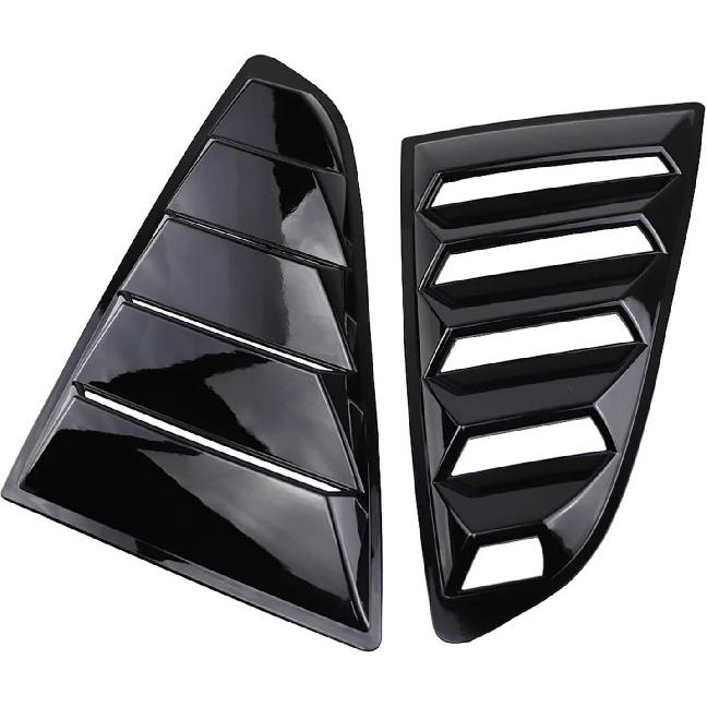 Rear Quarter Window Louvers Scoops Spoiler Car Tunning Panel Side Air Vent Cover Compatible For Ford Mustang 2015 2016 2017 2018 2019-2023(Shiny